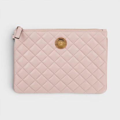 Logo Medusa Quilted Pouch Soft Pink Gold