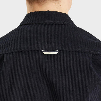 Corduroy Pocket Detail Overshirt in Navy