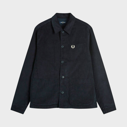 Corduroy Pocket Detail Overshirt in Navy