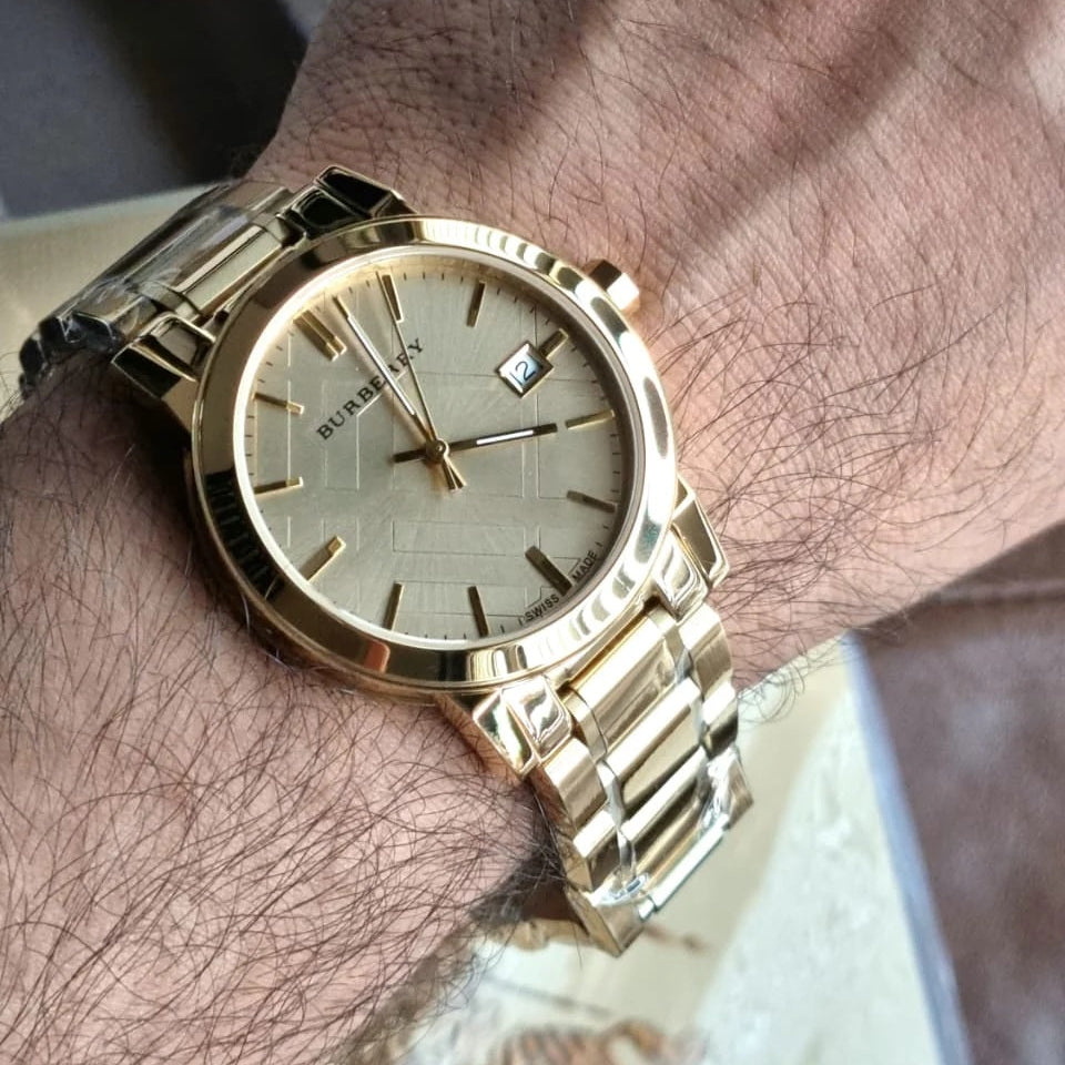 Burberry BU9038 The City Unisex Gold & Champagne Watch