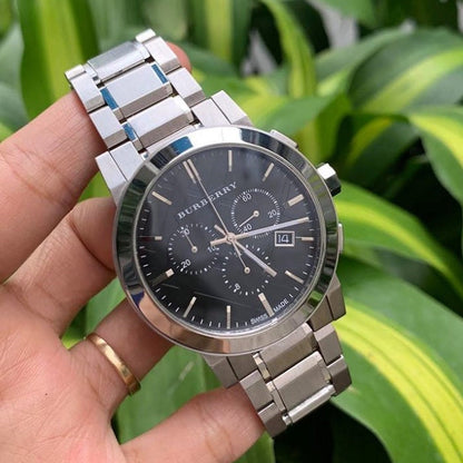 Burberry BU9351 The City Men's Silver & Black Chronograph Watch