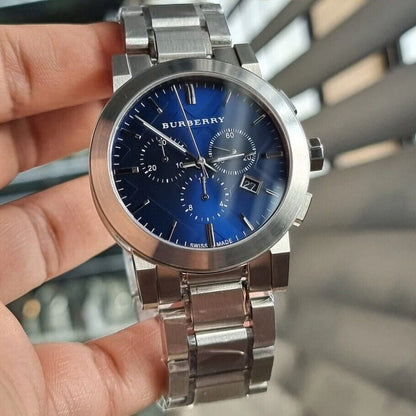 Burberry BU9363 The City Men's Silver & Blue Chronograph Watch