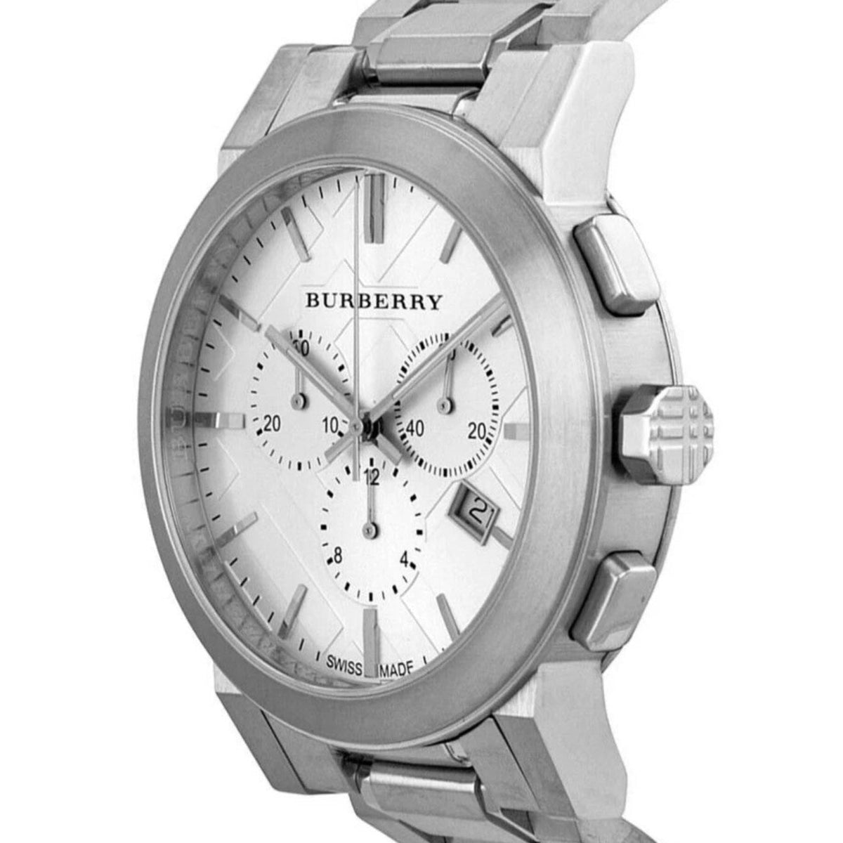 Burberry BU9750 The City Unisex Silver Chronograph Watch