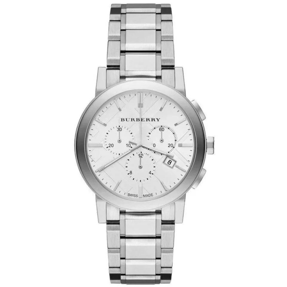 Burberry BU9750 The City Unisex Silver Chronograph Watch
