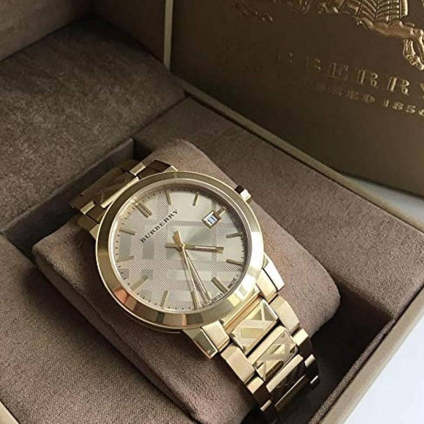 Burberry BU9038 The City Unisex Gold & Champagne Watch