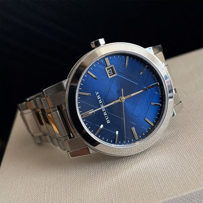 Burberry BU9031 The City Unisex Silver & Blue Watch