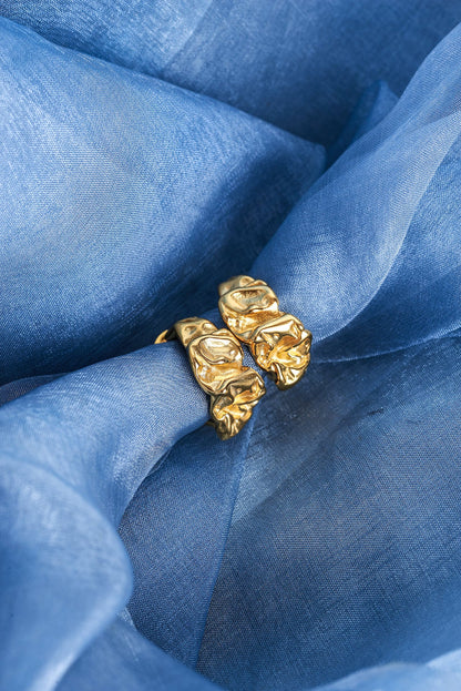 Crumpled Gold Hoops
