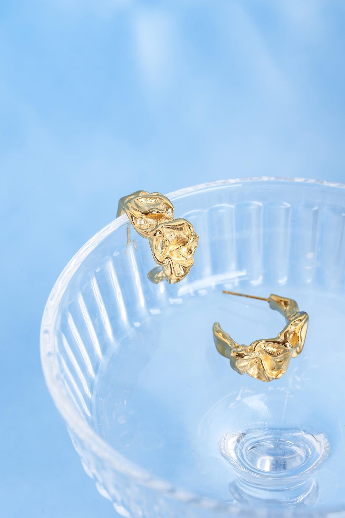 Crumpled Gold Hoops