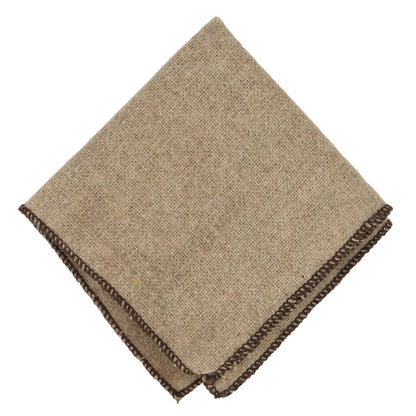 Camel Beige Oak Tweed Tie Hankie Hankerchief 2"