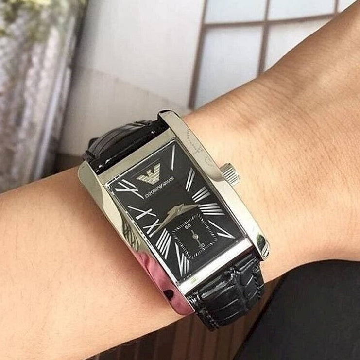 Emporio Armani AR0143 Classic Men's Rectangular Black Watch
