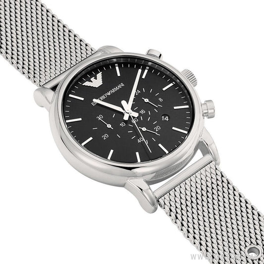 Emporio Armani AR1808 Luigi Men's Silver Mesh Watch