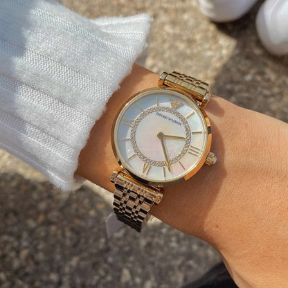 Emporio Armani AR1907 Gianni T-Bar Women's Gold Watch