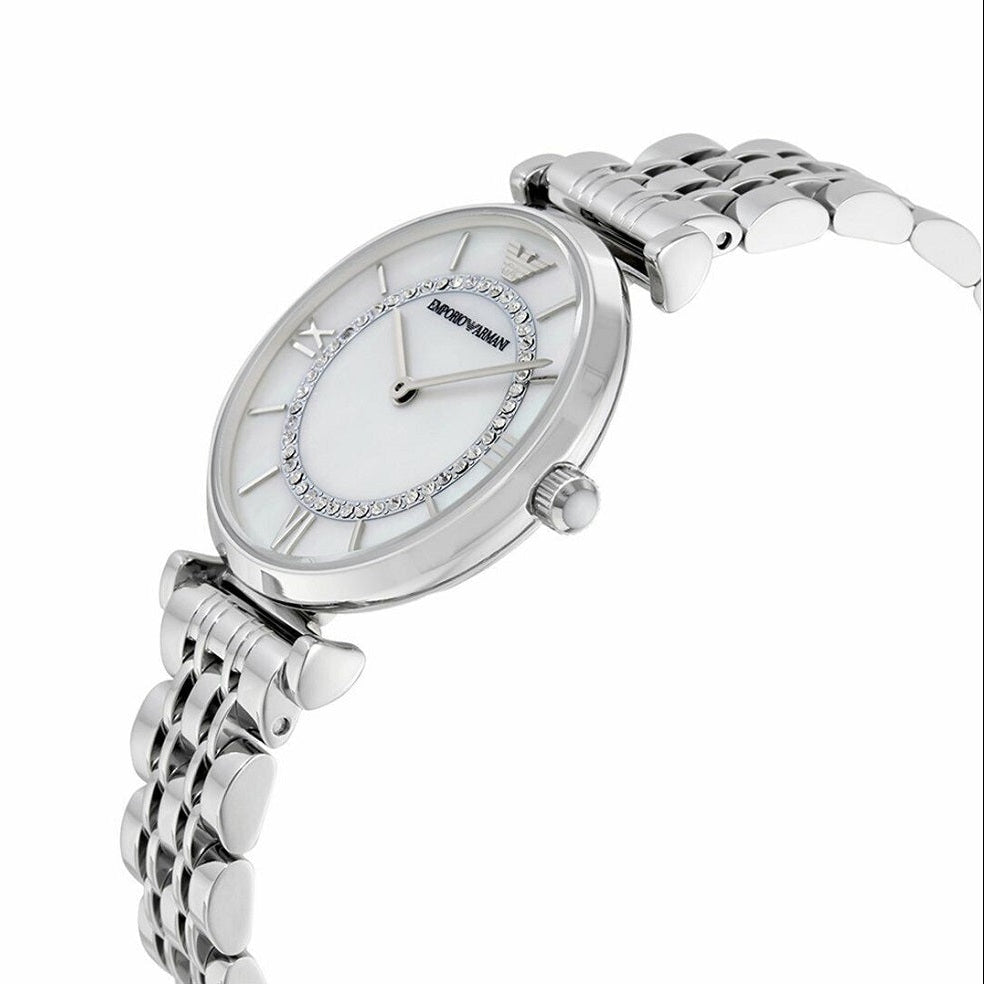 Emporio Armani AR1908 Gianni T-Bar Women's Silver Watch