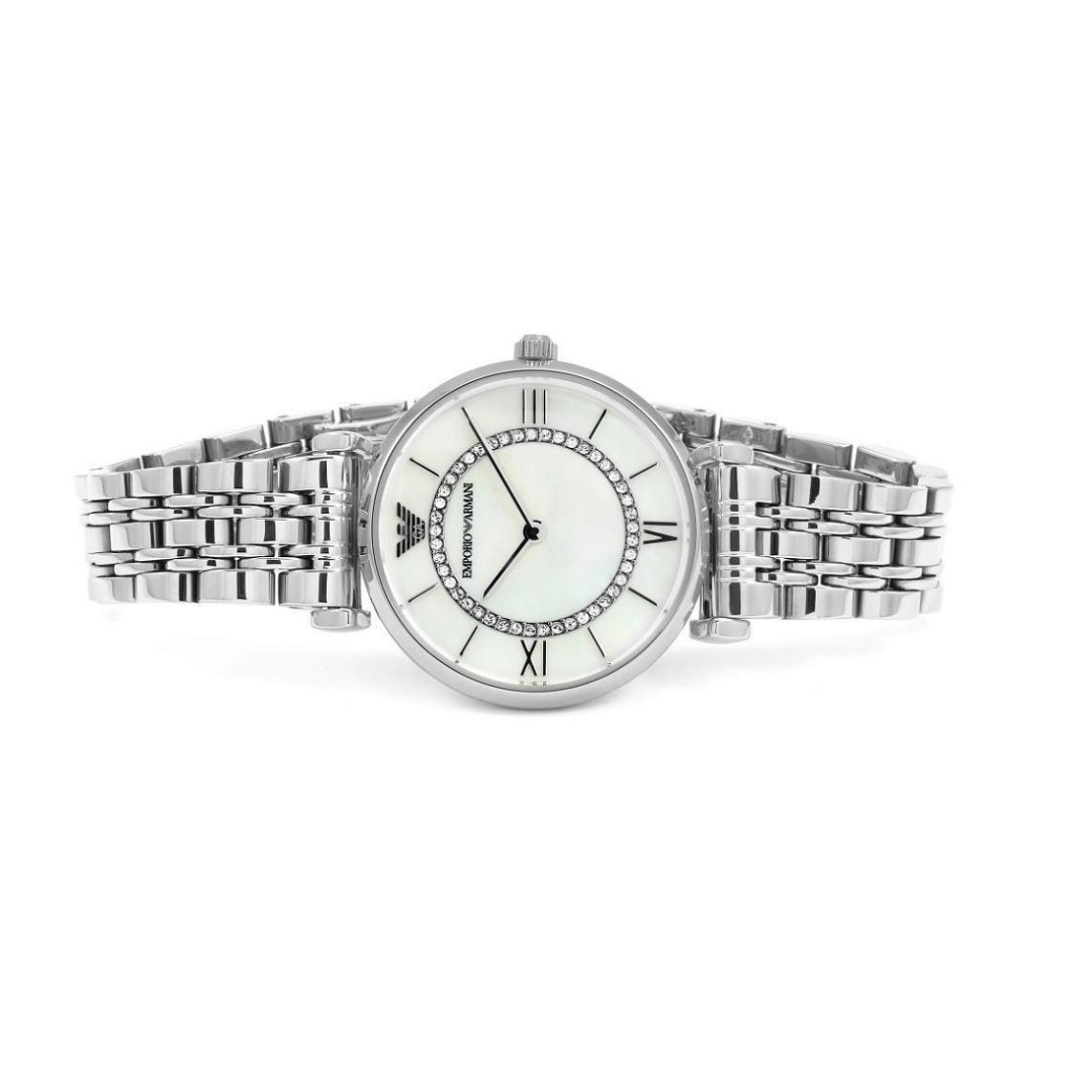 Emporio Armani AR1908 Gianni T-Bar Women's Silver Watch