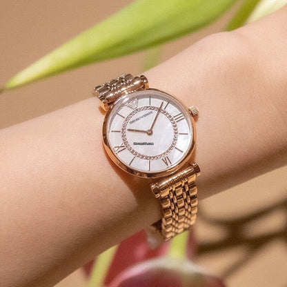 Emporio Armani AR1909 Gianni T-Bar Women's Rose Gold Watch