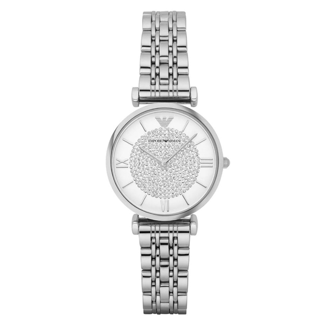 Emporio Armani AR1925 Gianni T-Bar Women's Silver Watch