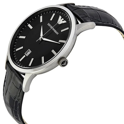 Emporio Armani AR2411 Renato Men's Black Leather Watch