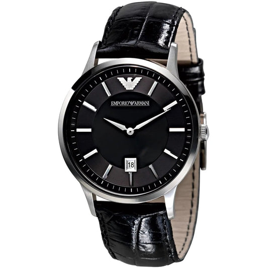 Emporio Armani AR2411 Renato Men's Black Leather Watch