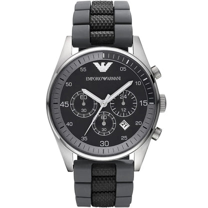 Emporio Armani AR5866 Sportivo Men's Black & Grey Silicone Watch