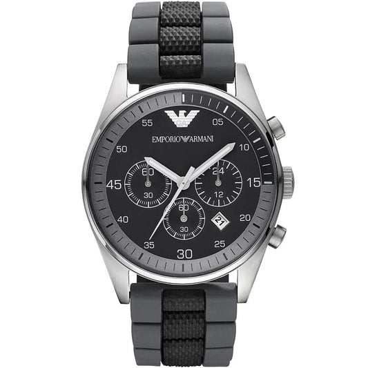 Emporio Armani AR5866 Sportivo Men's Black & Grey Silicone Watch