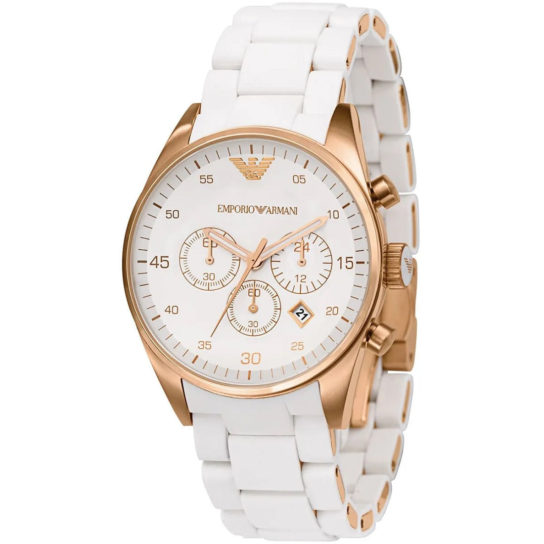 Emporio Armani AR5920 Sportivo Women's White & Rose Gold Watch