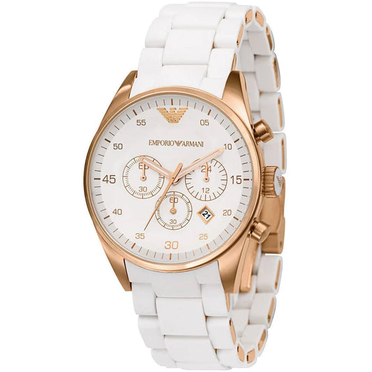 Emporio Armani AR5920 Sportivo Women's White & Rose Gold Watch