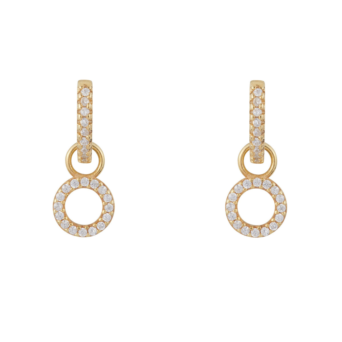 Circle Drop Hoop Huggies: Gold