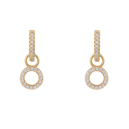 Circle Drop Hoop Huggies: Gold