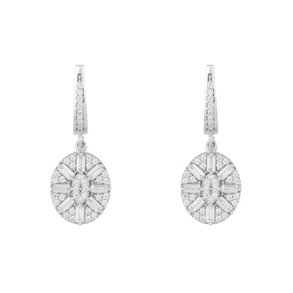 Uptown Oval Drop Earrings: Silver