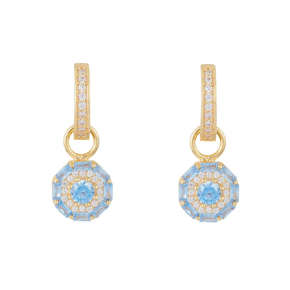 Something Blue Drop Earrings: Gold