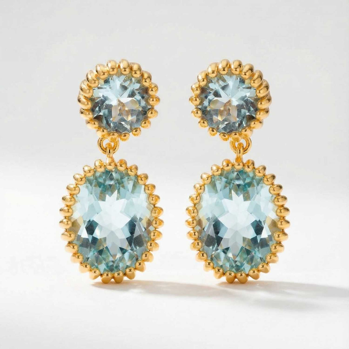 Gold Sky Blue Topaz Aurelia Earrings