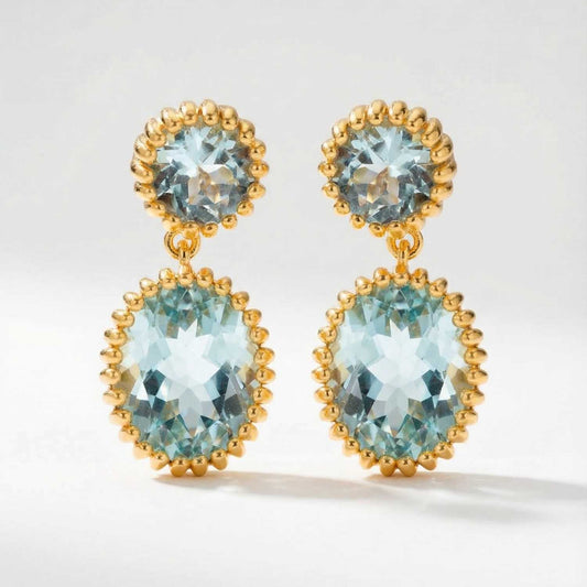 Gold Sky Blue Topaz Aurelia Earrings