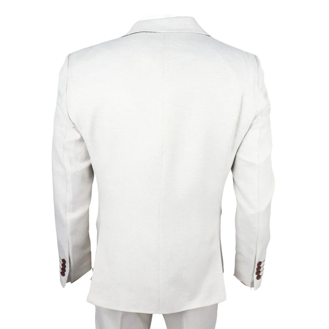 IM05 - Men's 3 Piece Cream Classic Wedding Suit