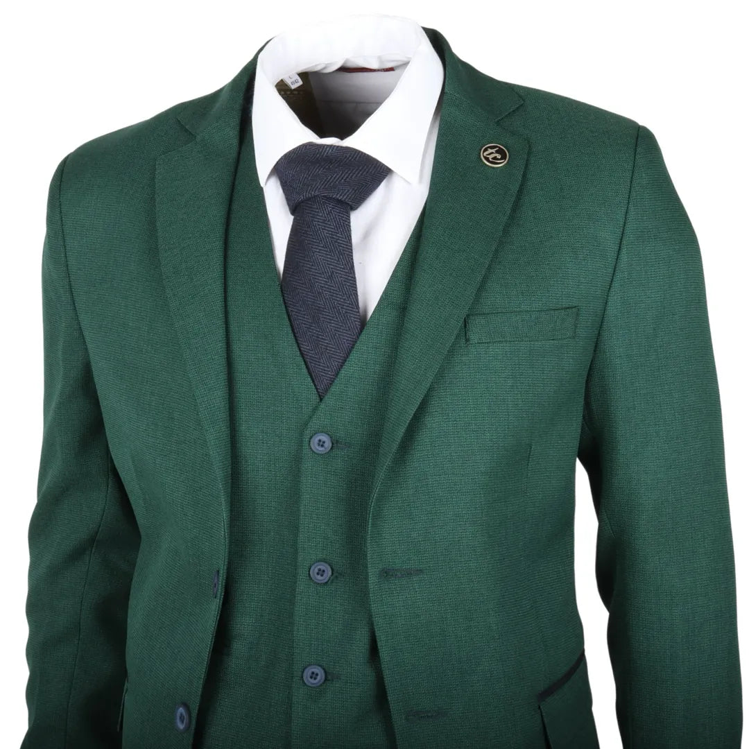 IM08 - Men's 3 Piece Green Classic Suit
