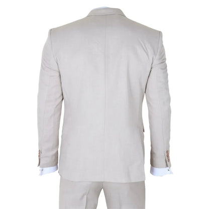 IM1 - Men's Classic Plain Cream 3 Piece Suit