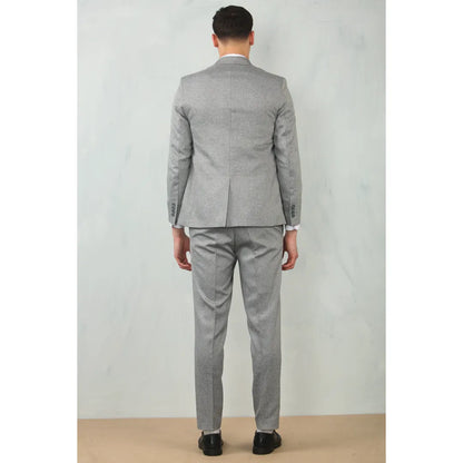 IM200 - Men's Grey Tailored Fit Wedding 3 Piece Suit
