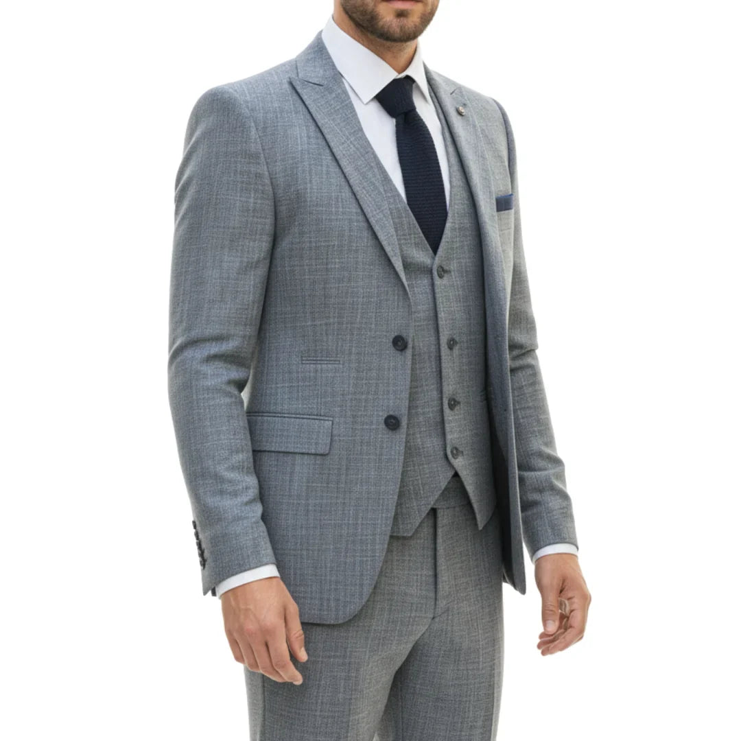 IM33 - Men's 3 Piece Blue Tailored Fit Suit