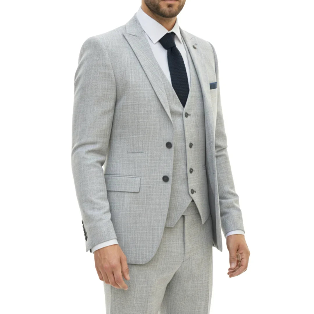 IM33 - Men's 3 Piece Grey Tailored Fit Suit