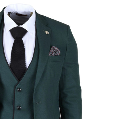 IM46 - Men's 3 Piece Green Tailored Fit Suit