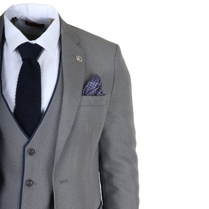IM47 - Men's 3 Piece Grey Tailored Fit Suit