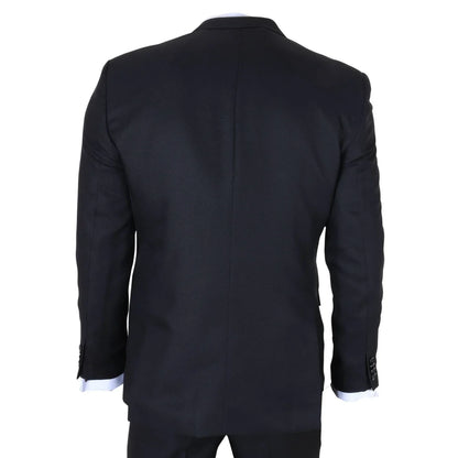 IM48 - Men's 3 Piece Black Tailored Fit Suit
