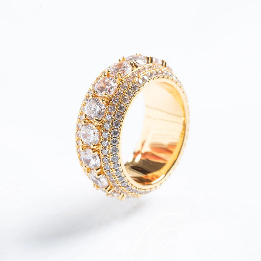 Iced Spinning Ring - Gold