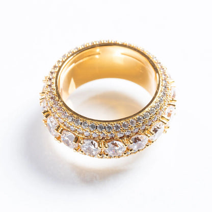 Iced Spinning Ring - Gold