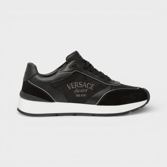 Leather Mix Sneakers Black