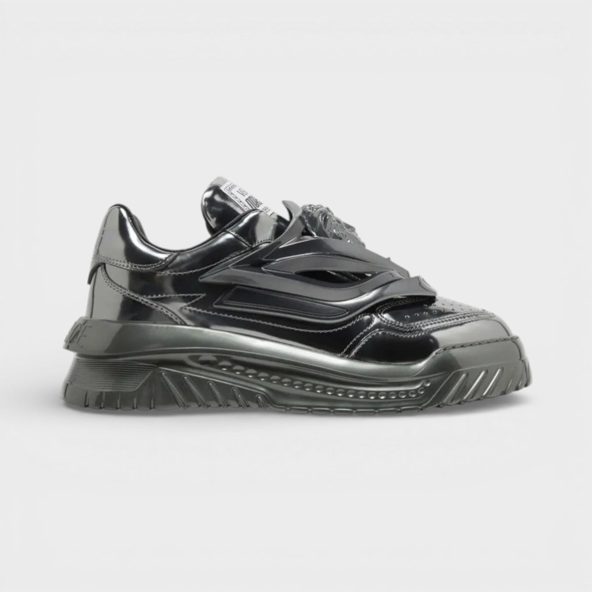 Odissea Leather Low-top Trainers In Gunmetal