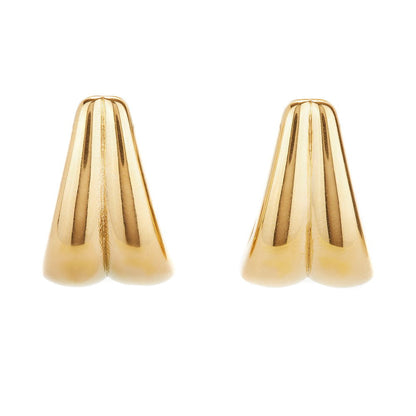Retro Waterfall Gold Hoops