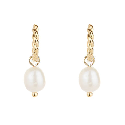 Gold Rope and Pearl Hoops