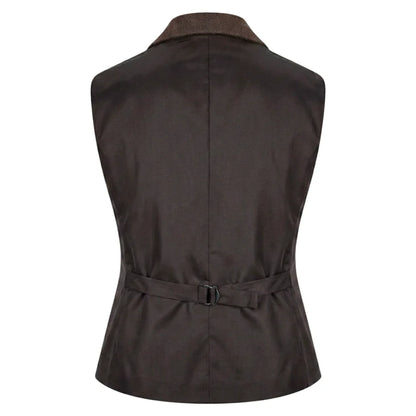 IMW-04 - Women's Brown Tweed Herringbone Blazer Waistcoat