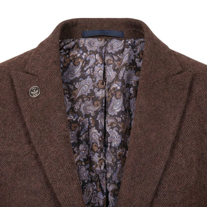 IMW-04 - Women's Brown Tweed Herringbone Blazer Waistcoat
