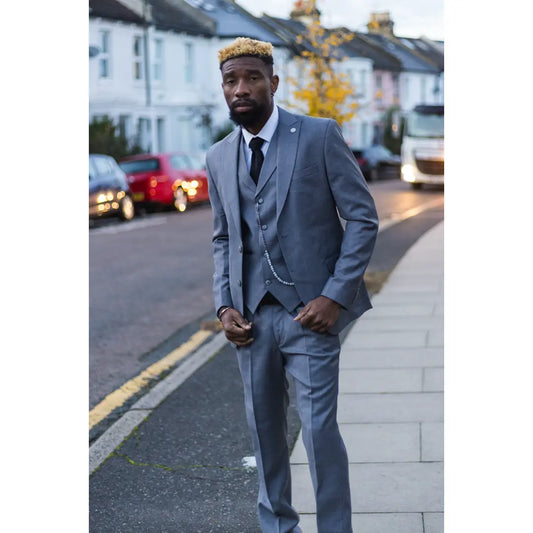 James - Men's 3 Piece Grey Classic Suit